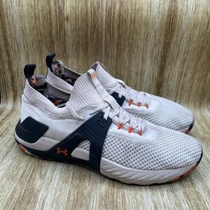 Under Armour Project Rock 4 Men's Size 14 Marble Orange Camo‎ Shoes 3025955-106